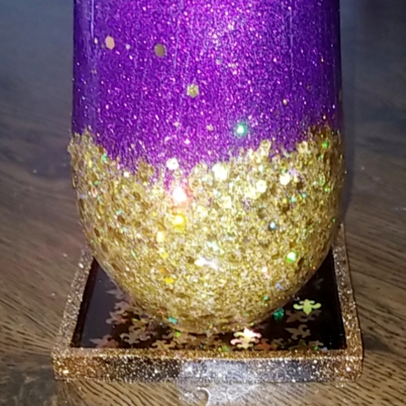 Flor de Lis handcrafted coasters - Picture 2 of 2